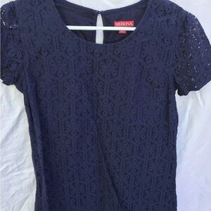Merona Women's Dark Blue Lace Blouse